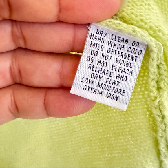 Cristopher Fischer Women's Lime Green 100% Cashmere Cardigan Size S - Picture 8 of 8